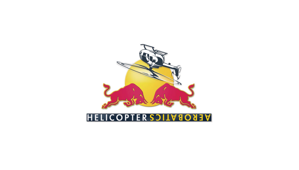 Red Bull Flying Bulls Helicopter Aerobatics Logo Design