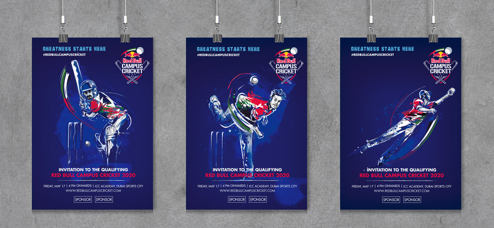 Logo & Key Visual Design for Red Bull Campus Cricket