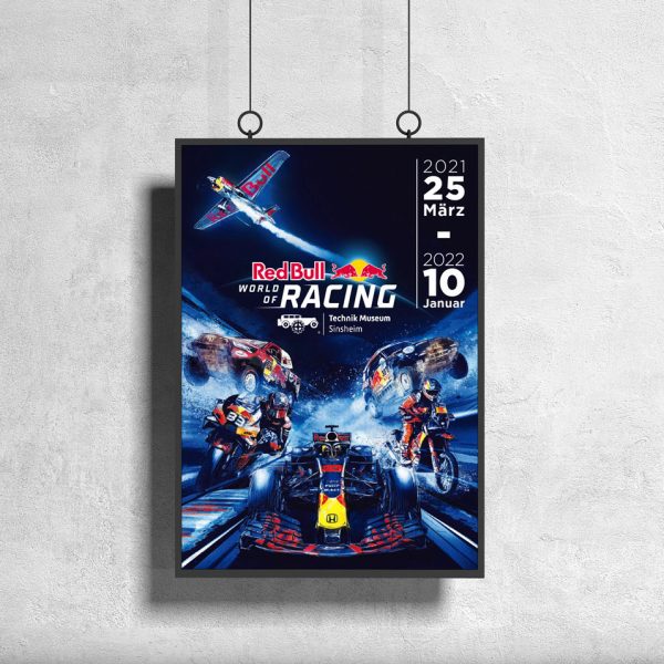 Key visual for the World of Red Bull Racing Exhibition in Sinsheim