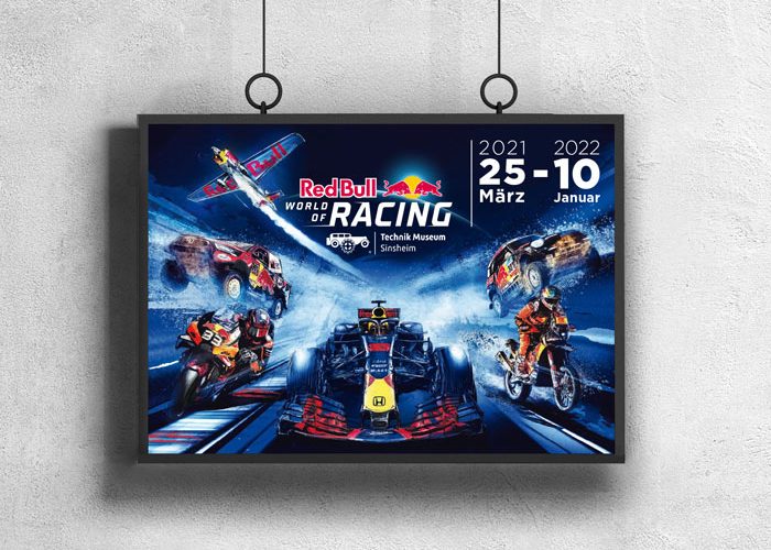 Key visual for the World of Red Bull Racing Exhibition in Sinsheim