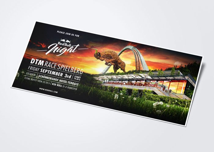 Red Bull Night Invitation Design