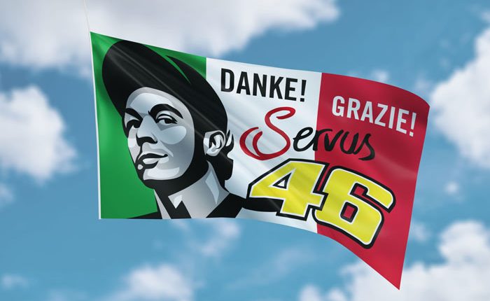 Tribute Flag for Valentino Rossi at the Austrian Moto GP